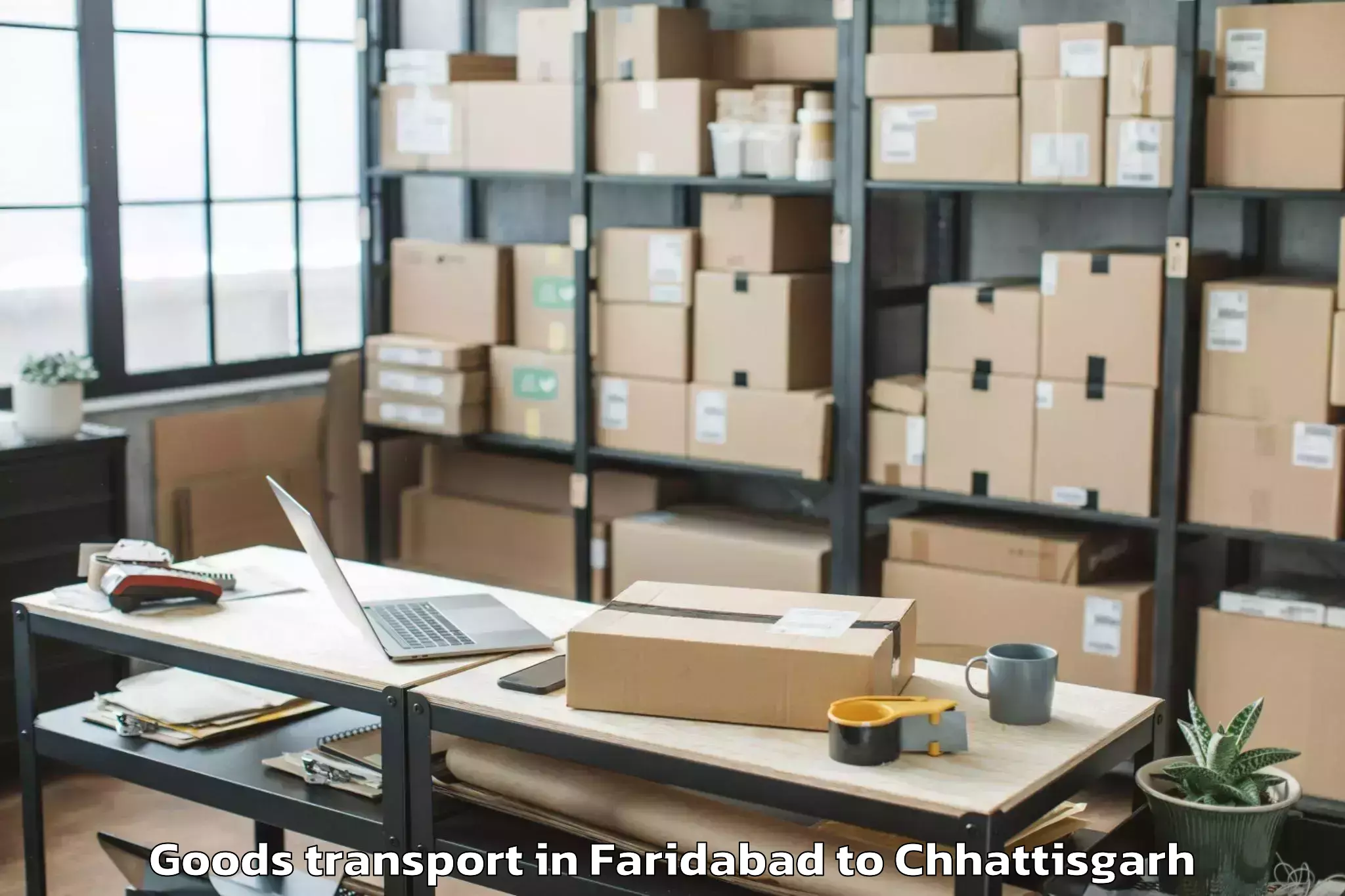 Top Faridabad to Bhopalpattnam Goods Transport Available